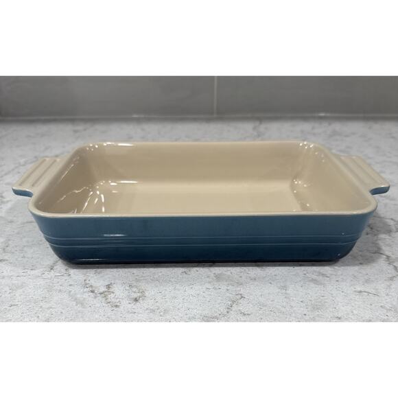 Le Creuset Rectangular Casserole Baking Dish 25cm Marine Blue Second Choix NEW